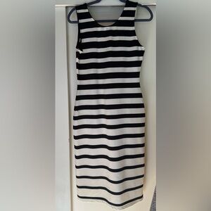 RD Style Black and White Ombre Striped Dress, Medium